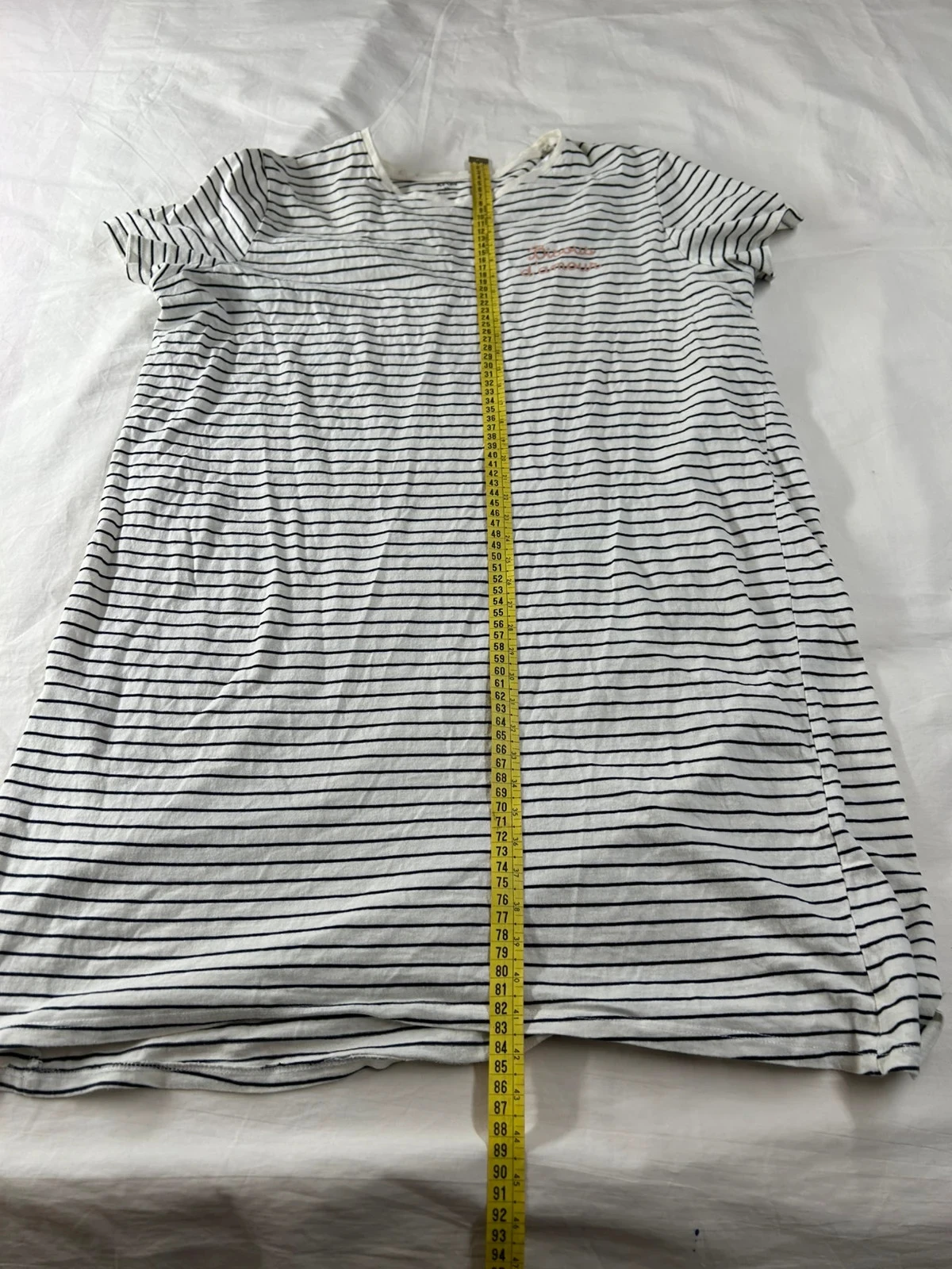 Lange kiabi jurk met witte en zwarte strepen – photo 7